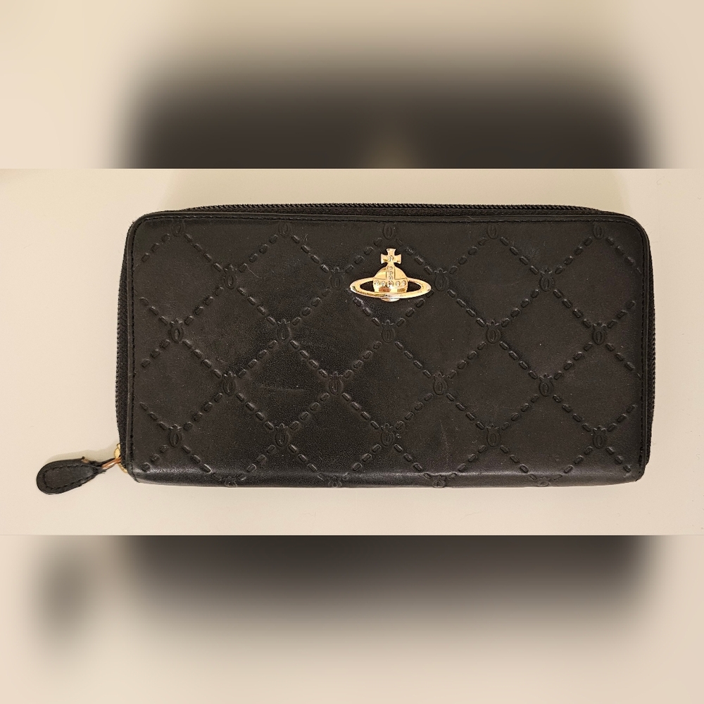 Vivienne Westwood Black Long Zippy Wallet
